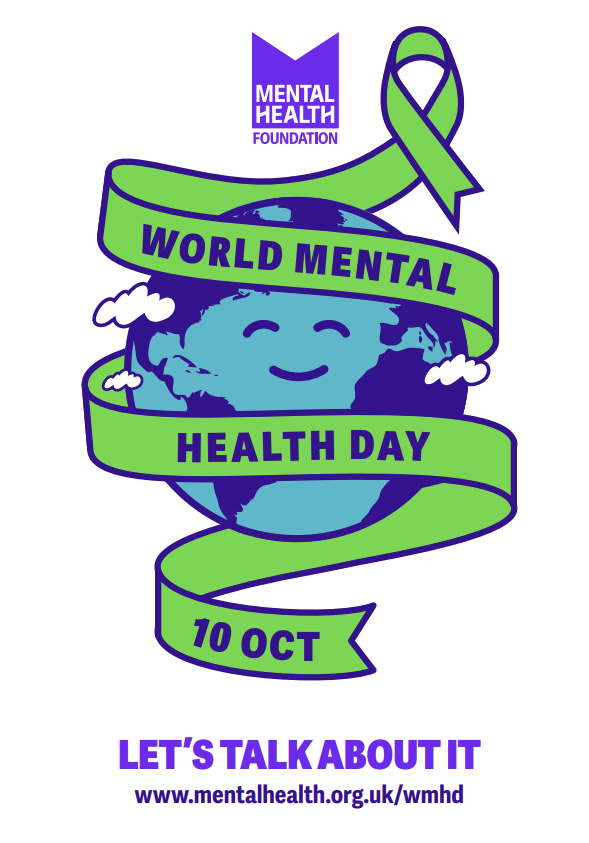 World mental health day 10th Oct. Let's talk about it poster