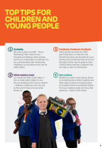 Top tips for children and young people poster.