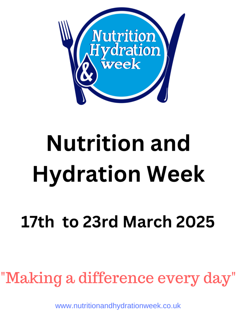 Nutrition and Hydration Week 17th to 23rd March 2025 poster
